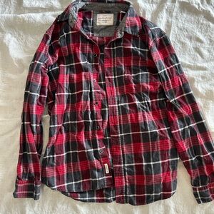Weatherproof Red and Black Plaid Casual Shirt